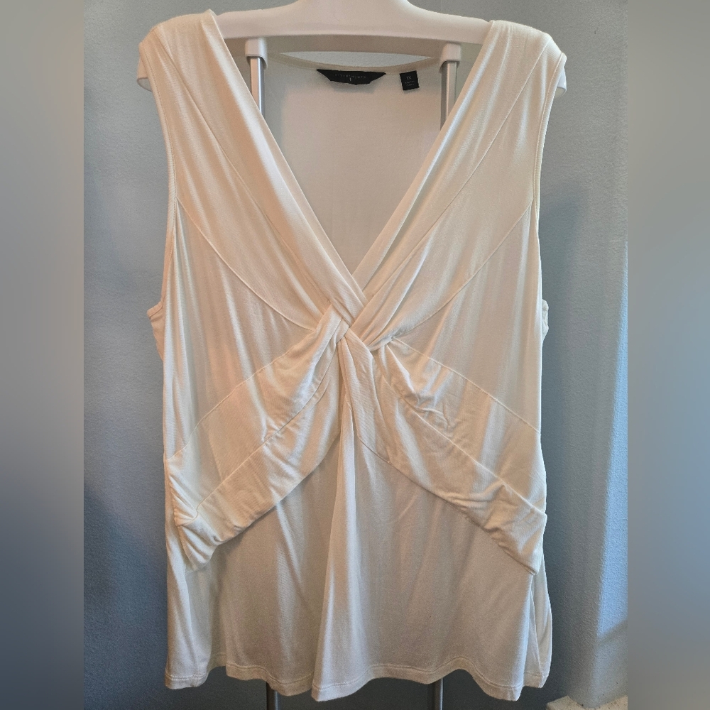 Investments Cream Cross-Front Tank Top